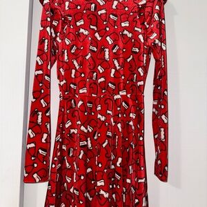 Xhilaration Red Santa Hat Long Sleeve Dress